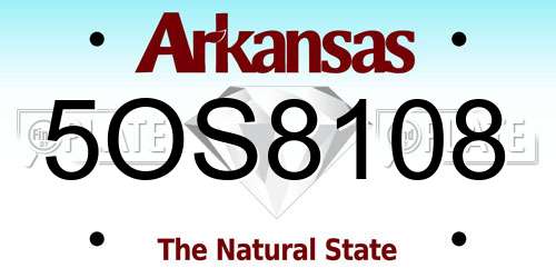 5OS8108 Arkansas License Plate
