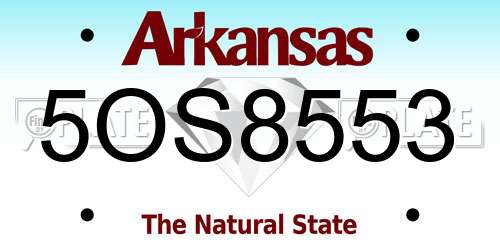 5OS8553 Arkansas License Plate