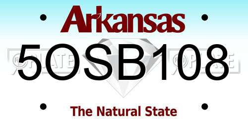 5OSB108 Arkansas License Plate