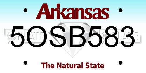 5OSB583 Arkansas License Plate