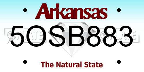 5OSB883 Arkansas License Plate