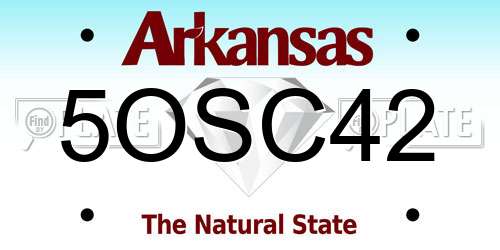 5OSC42 Arkansas License Plate