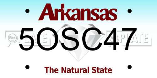 5OSC47 Arkansas License Plate