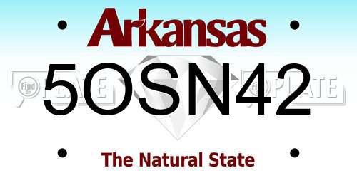 5OSN42 Arkansas License Plate