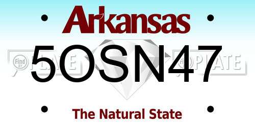 5OSN47 Arkansas License Plate
