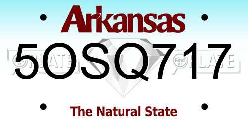 5OSQ717 Arkansas License Plate