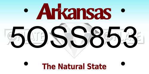 5OSS853 Arkansas License Plate