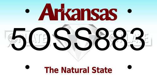 5OSS883 Arkansas License Plate