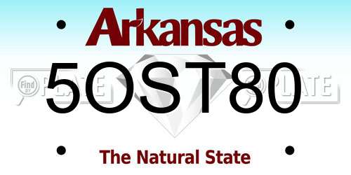 5OST80 Arkansas License Plate