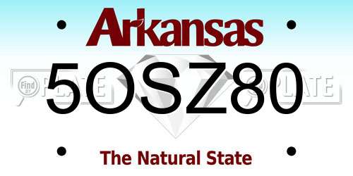 5OSZ80 Arkansas License Plate