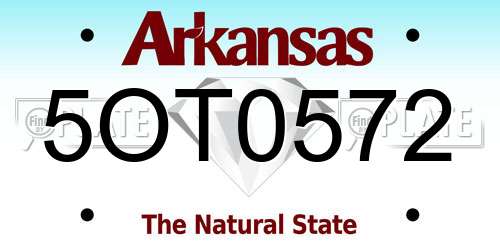 5OT0572 Arkansas License Plate