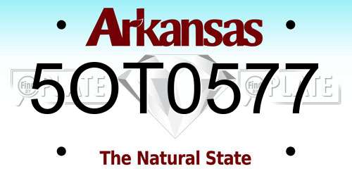 5OT0577 Arkansas License Plate