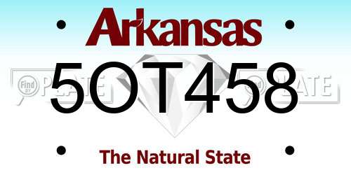 5OT458 Arkansas License Plate