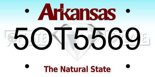 5OT5569 Arkansas License Plate