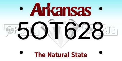 5OT628 Arkansas License Plate