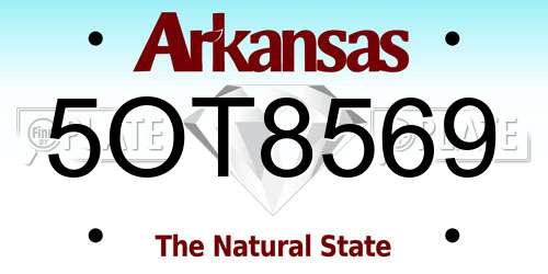 5OT8569 Arkansas License Plate