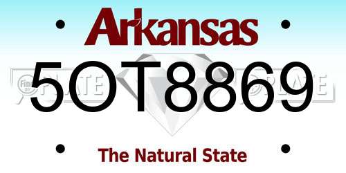 5OT8869 Arkansas License Plate