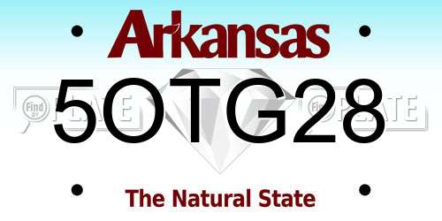 5OTG28 Arkansas License Plate