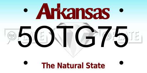 5OTG75 Arkansas License Plate