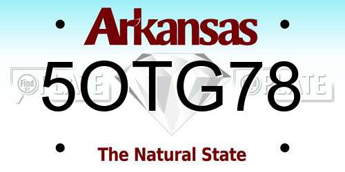 5OTG78 Arkansas License Plate