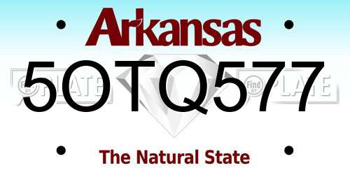 5OTQ577 Arkansas License Plate