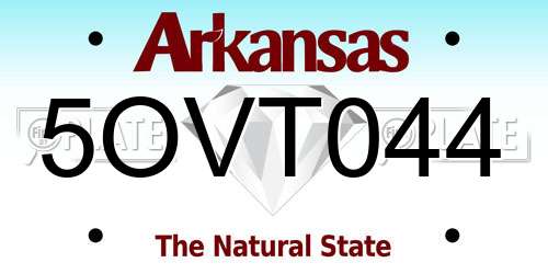 5OVT044 Arkansas License Plate