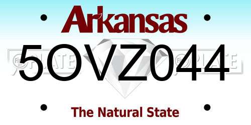 5OVZ044 Arkansas License Plate