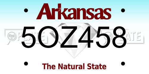 5OZ458 Arkansas License Plate
