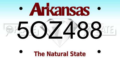 5OZ488 Arkansas License Plate