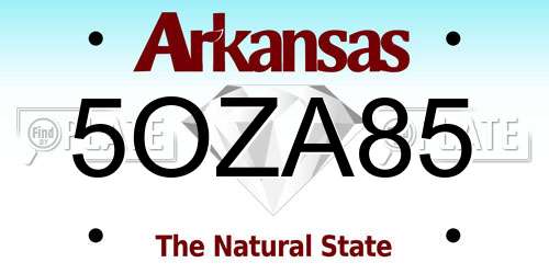 5OZA85 Arkansas License Plate