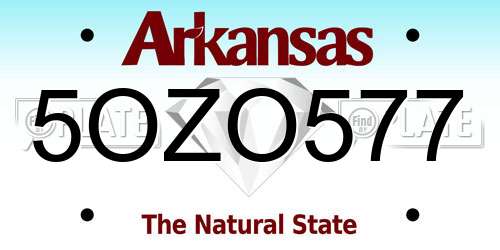 5OZO577 Arkansas License Plate