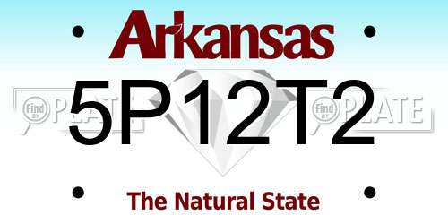 5P12T2 Arkansas License Plate