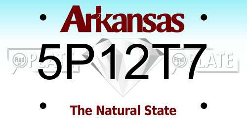 5P12T7 Arkansas License Plate
