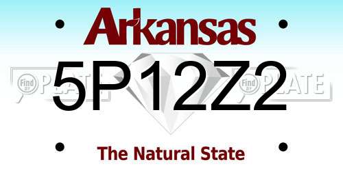 5P12Z2 Arkansas License Plate