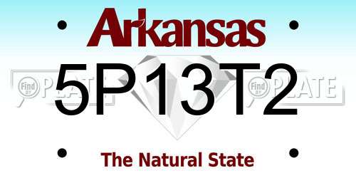 5P13T2 Arkansas License Plate