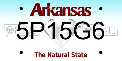 5P15G6 Arkansas License Plate