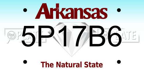 5P17B6 Arkansas License Plate