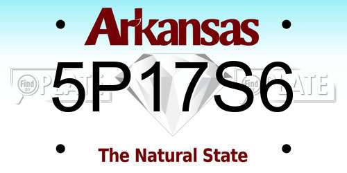5P17S6 Arkansas License Plate