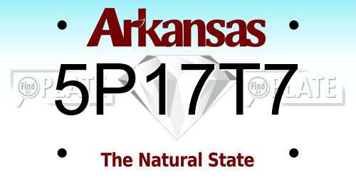 5P17T7 Arkansas License Plate