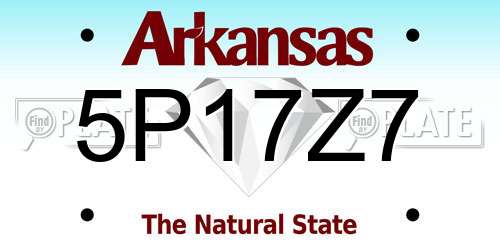 5P17Z7 Arkansas License Plate