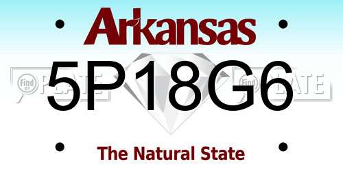 5P18G6 Arkansas License Plate