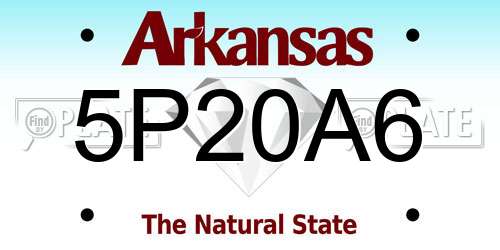 5P20A6 Arkansas License Plate