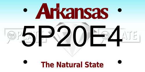 5P20E4 Arkansas License Plate