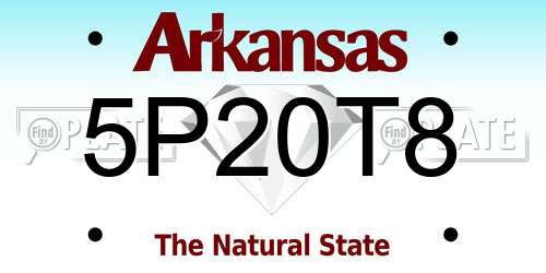 5P20T8 Arkansas License Plate