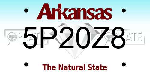 5P20Z8 Arkansas License Plate
