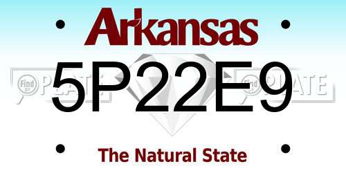 5P22E9 Arkansas License Plate