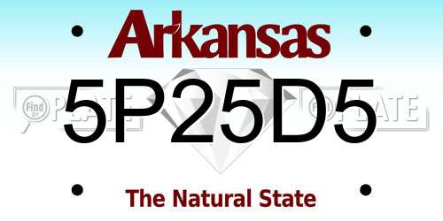 5P25D5 Arkansas License Plate