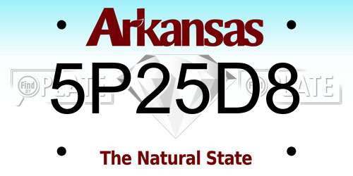 5P25D8 Arkansas License Plate