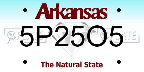 5P25O5 Arkansas License Plate