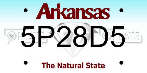 5P28D5 Arkansas License Plate